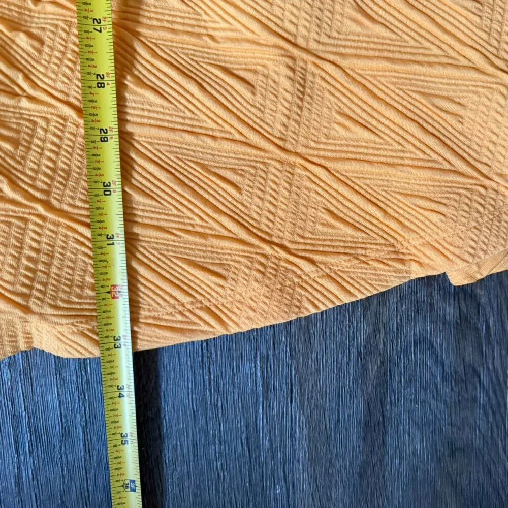 NWT Free People Women's Orange and Yellow Babydoll Puffy Sleeved Dress - Picture 8 of 9